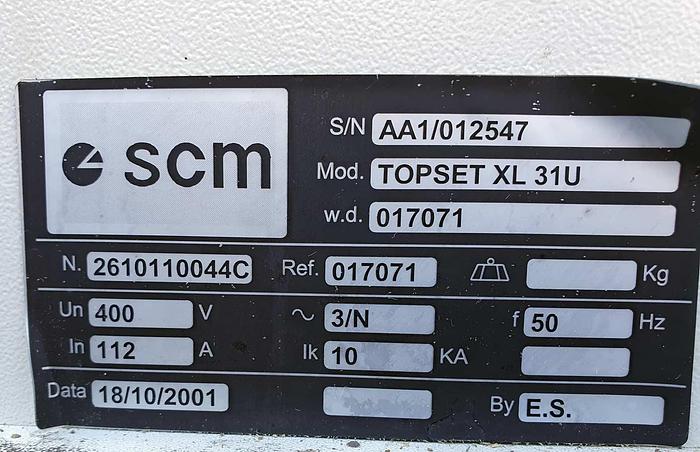 Used 2001 SCM Italy Automatic Throughfeed moulder SCM TOPSET XL, 7 heads