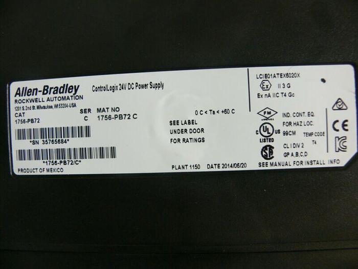 Used Allen Bradley Logix5572 Controller on 10 Slot Chassis w/ EtherNet/IP (x3)