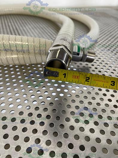 Used Sani Tech  STHT-WR-0750 132" Silicone Hose w/ 1" Male Threaded Fittings