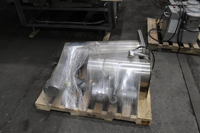 Used STEAM FIRED BLANCHER, 48" W X 16' LONG, OVERHEAD FRAMEWORK FOR HOISTING CANOPY, ALL STAINLESS STEEL M2003M