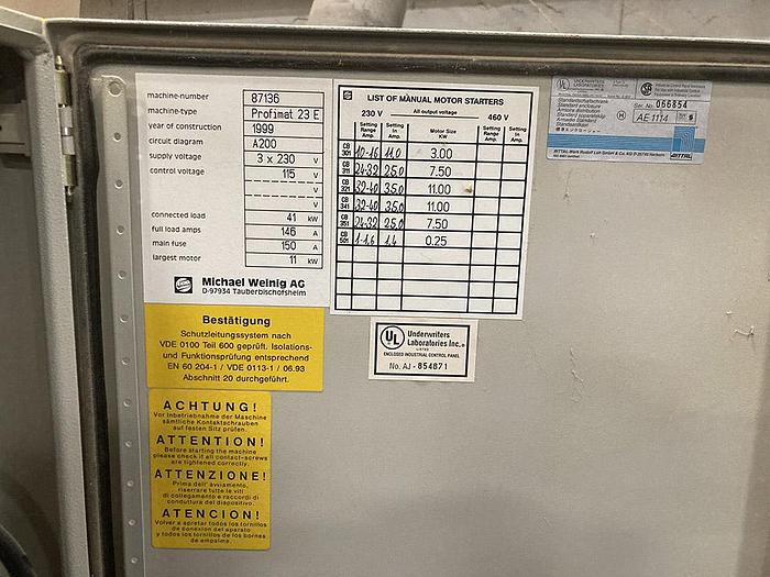 Used 1999 Weinig PROFIMAT 23E Moulder