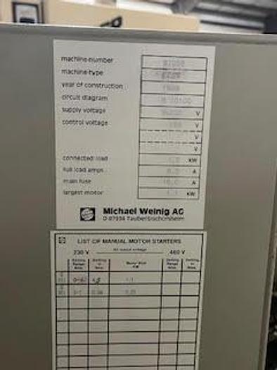 Used 1999 Weinig Weinig Rondamat 950 Profile Grinder