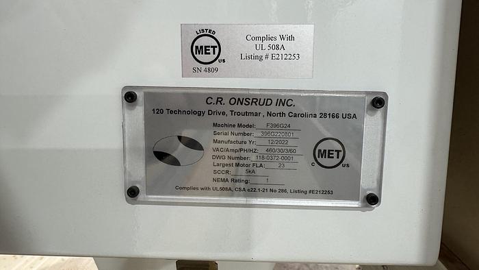 Used 2022 C.R. ONSRUD F396G24 Five Axis CNC Router