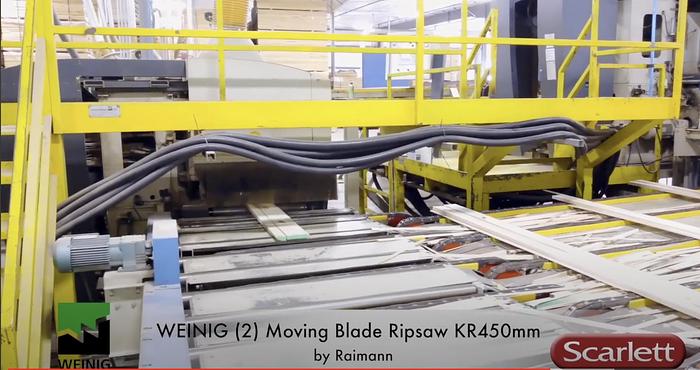 Used 2004 Weinig (2) Weinig Rip Saws KR 450 and (1) Luxscan Scanner