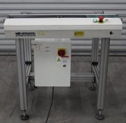 Used Simplimatic 2170 1M transfer conveyor, Smema, edge belt