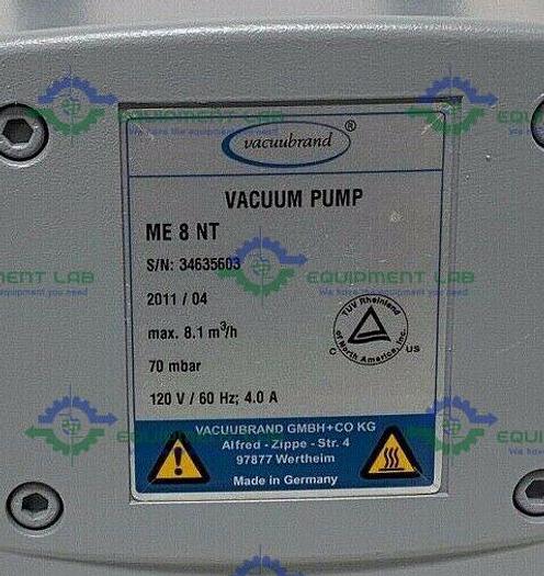 Used Vacuubrand ME 8 NT Diaphragm Vacuum Pump 120V