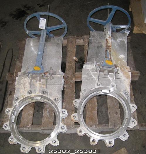 Used Dezurik  12"  Hand Operated Knife Gate Valve,  All Stainless Body And Gate. #25383