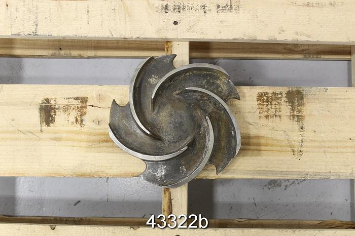 Used Goulds 3196 2x3x10 CF8M 8" Diameter 5-Vane Impeller #43322