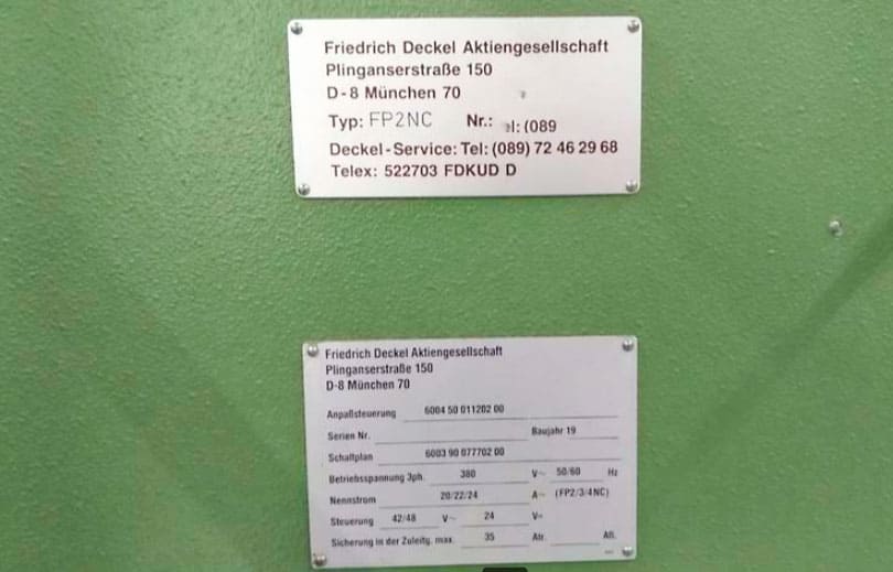 Used Deckel FP2NC - Vertical Machining Centre