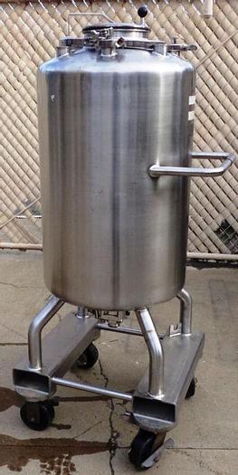 Used Tank, 39 Gallon, 316 Stainless Steel, 20" x 28", 50 PSI, Full Vacuum, DT/DB, #S742799