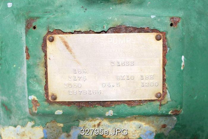 Used Goulds 3175 8x10x18 Pump #32795