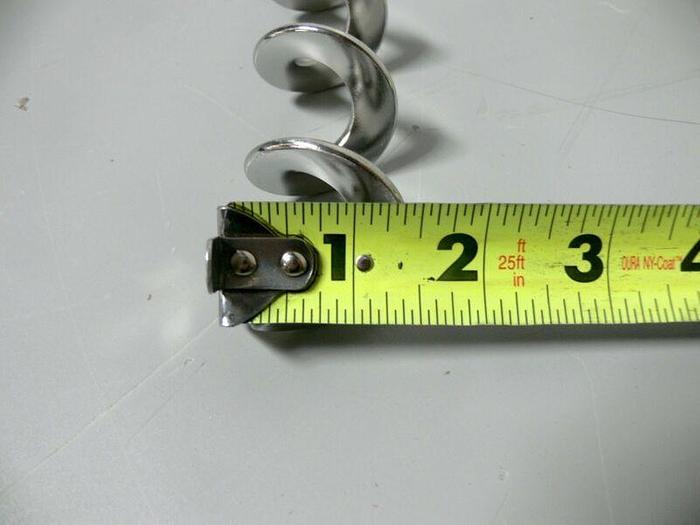 Used Stainless Steel Reactor Mixer Corkscrew Rod 1.5" Diameter Impeller,  45" Long