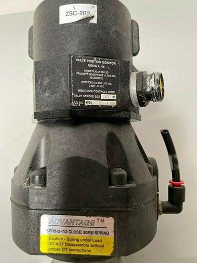 Used 2 ITT Sherotec 90PSI Stainless Steel Valves w/ 2 Position Monitor 3/4" Sanitary