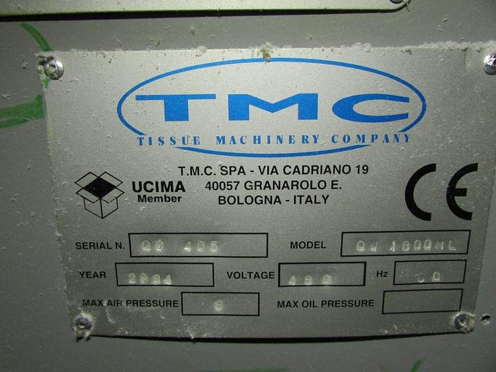 Used TISSUE MACHINERY COMPANY QW 1800ML AUTOMATIC ROLL WRAPPING 2004- PENDING