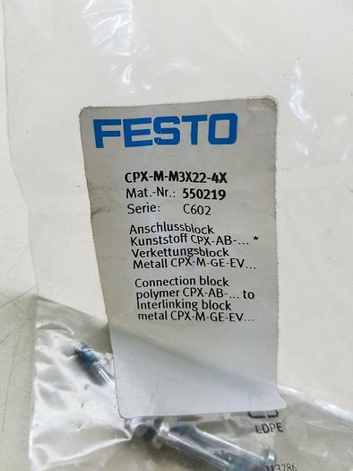 FESTO CPX-M-M3X22-4X SCREW (4QTY.) * NEW IN A FACTORY BAG *