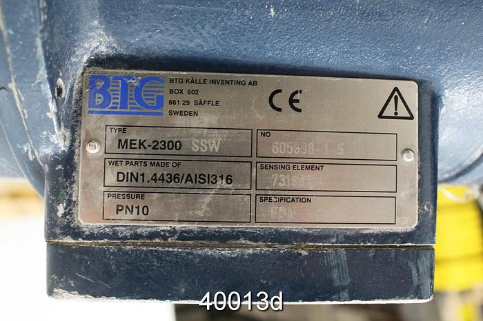 Used BTG MEK-2300 Consistency Transmitter #40013