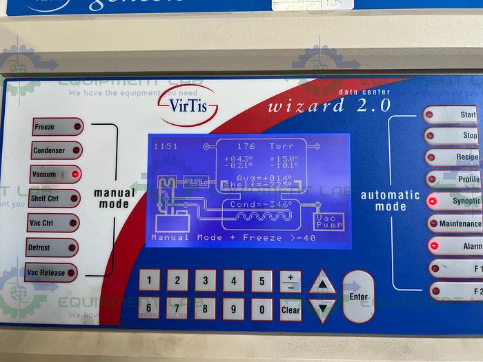 Used VirTis  Genesis 25L SQ Super ES-55 Pilot  Freeze Dryer Lyophilizer 230V