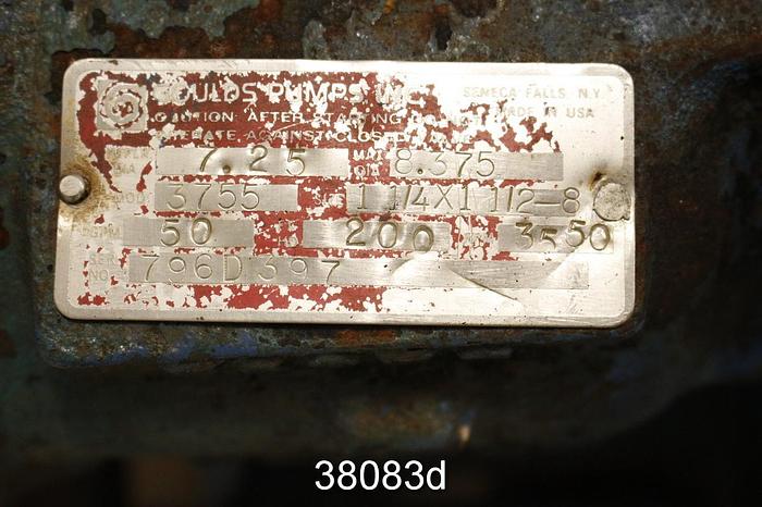 Used Goulds 3755 Pump, 1.25x1.5x8 #38083