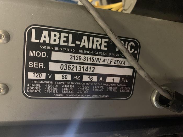 LABELAIR INC. LABEL APPLICATOR LABELAIRE 31393115NV 4"LF