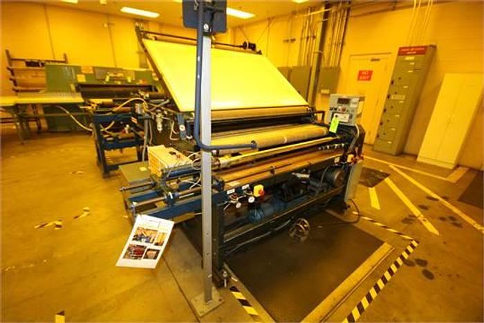 Used 45" COUNTER ROLL REWINDER 8" O.D. REWIND W/ SHAFTLESS UNWIND