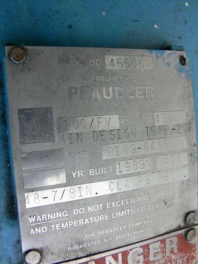 Used Pfaudler 300 Gallon Stainless Steel & Glass Lined Jacketed Reactor w/ Top Mixer