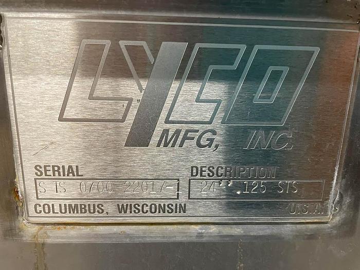 Used Lyco Manufacturing, Inc. 24" Wide Screen