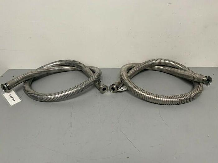 Used Williams-Carver 83" SS Reinforced Flexible Silicon Hose w/ 1" Sanitary Fittings