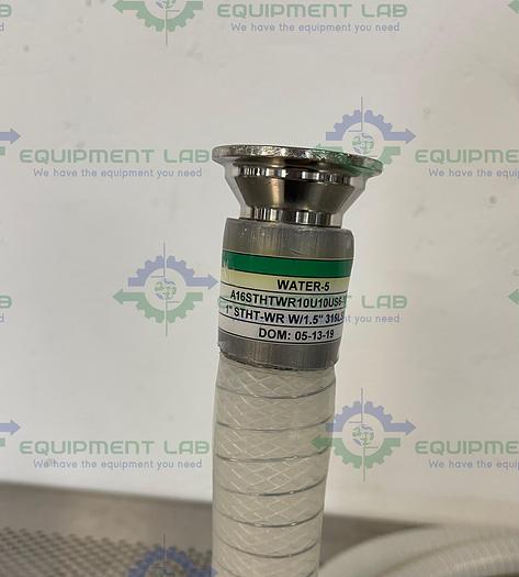 Used Sani Tech  STHT-WR-1000 120" Silicone Hose w/ 1 1/2" Sanitary Fitting