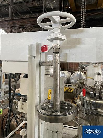 Used 3 GALLON MYERS TRIPLE SHAFT VACUUM MIXER - S/S - VACUUM - JACKETED - 2 MIX CANS