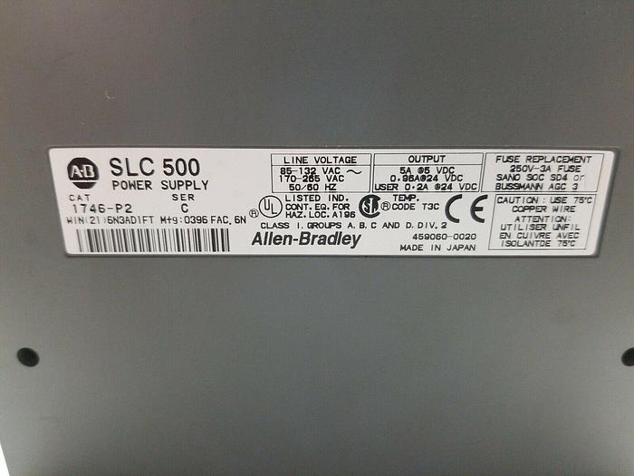 Used Allen Bradley 1746-P2 1746-A13, 1746-OA16. 1746-OW16, 1746-NI4, 1746-IV16, NO4I