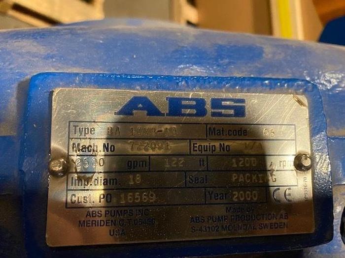 Used ABS MODEL  BA 10 X 8-19  CENTRIFUGAL PUMP UNUSED SPARE UNIT S/S