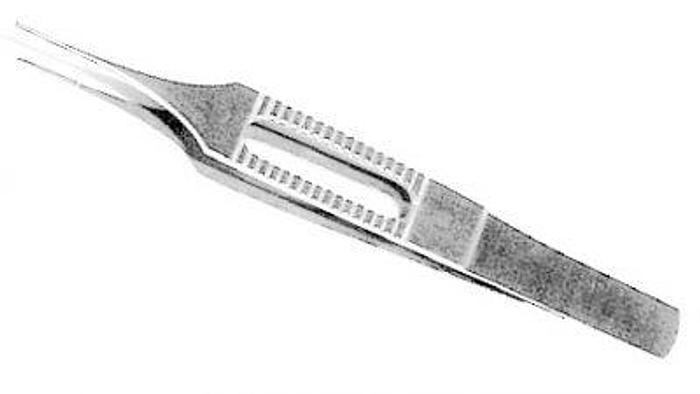 Used Ophthalmic Forceps Tissue Bishop Harmon 1 in 2 Teeth 90mm (3-1/2in)
