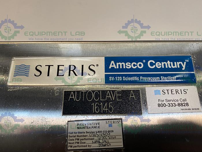 Used Steris Amsco Century SV-120 Prevacuum Pass Through Sterilizer Autoclave