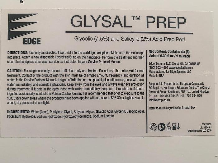 Glysal Prep Glycolic (7.5%) and Salicylic (2%) Acid Peel Prep