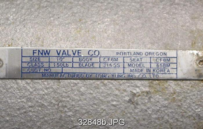 Used FNW 65BM 10" Hand Operated Knife Gate Valve #32848