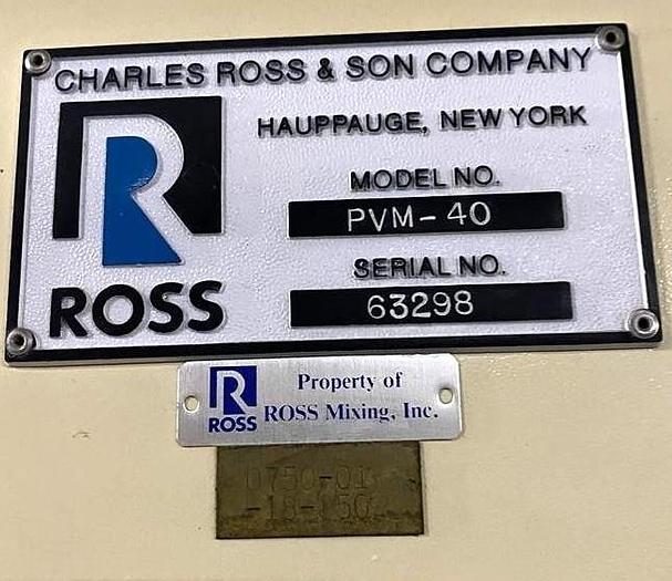 Used 40 GALLON ROSS TRIPLE SHAFT MIXER - S/S - VACUUM - JACKETED