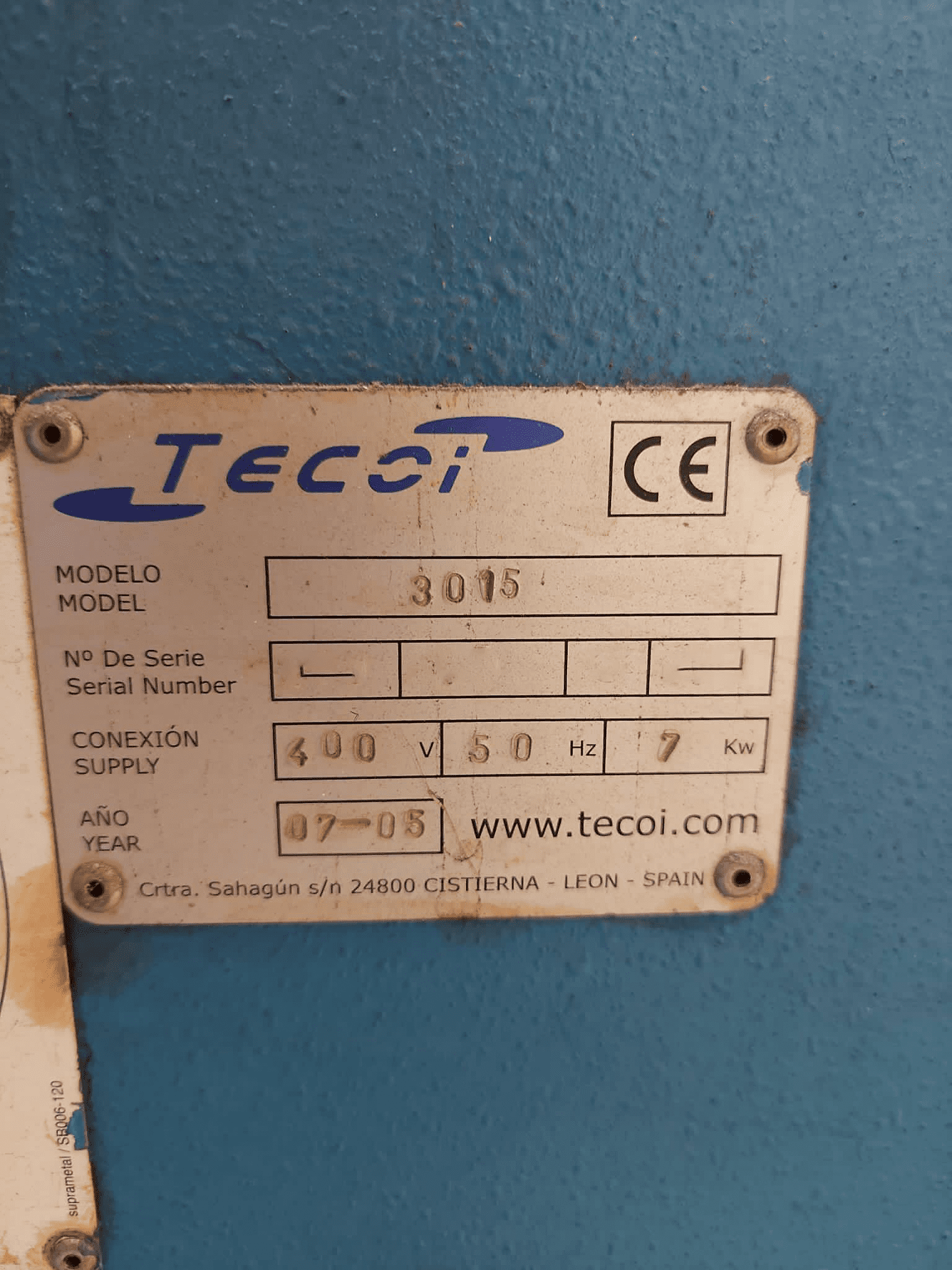Used Tecoi 3015 - Plasma Cutting - 2005