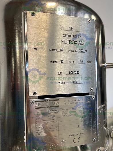 Used Begerow  Beco-Integra Stainless Steel Filter Housing w/ Valves, 16" SS Housing