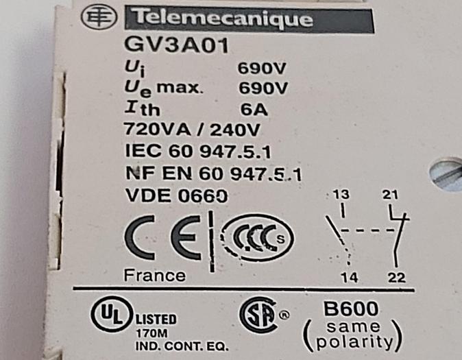 Gebraucht 3 Stück Hilfsschalter, 1x neu, 2 x gebraucht, GV3 A01, Telemechanique gebraucht