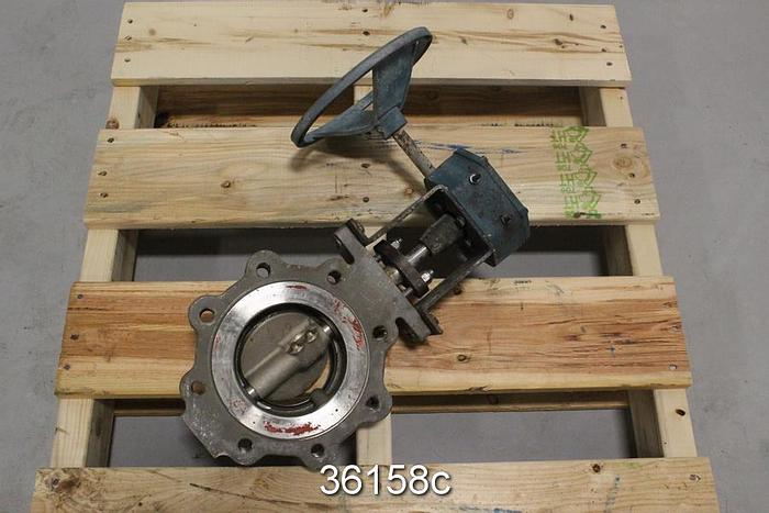 Used Jamesbury 4" Hand Operated Butterfly Valve, 815L-11-3600 MT #36158