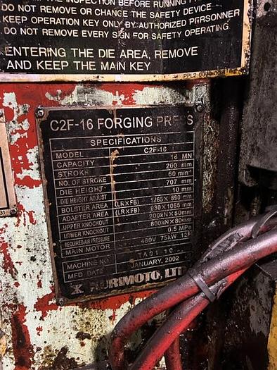 Used Press Hot Forging Kurimoto C2F-16