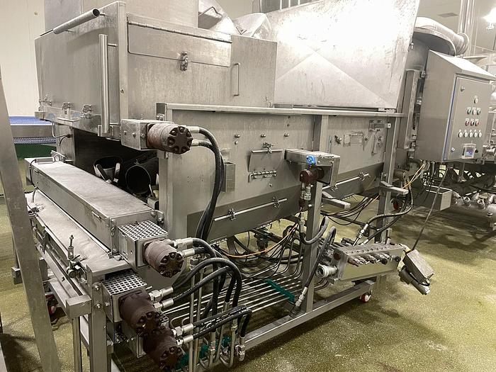 Used Stein SMCD pre-coater and SFL 412 breading applicator machine with Hydraulic Power Pack
