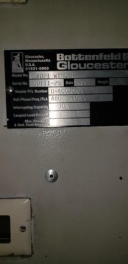 Used Gloucester Engineering Co 1021 surface winder 54"