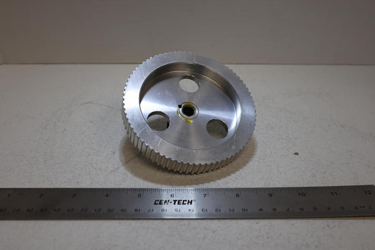 Used Industrial Aluminum Timing Belt Pulley 5" OD w/ Hub Assembly P/N 1895522