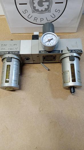 Used Taiyo Air Regulator W/ Filter, Lubricator & Solenoid Valve GH501