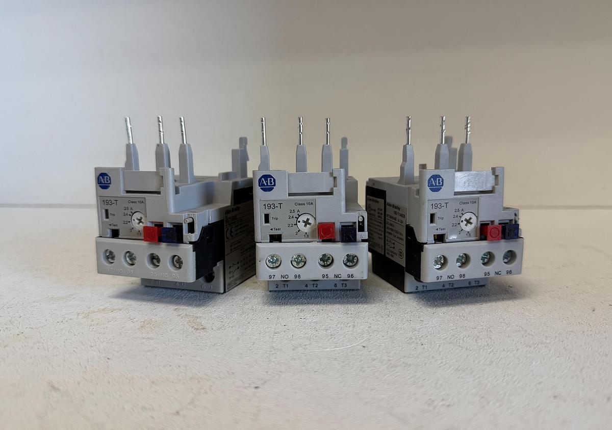 Used (Lot of 3) Allen-Bradley 193-T1AB25 Overload Relay 1.8–2.5A Ser A GHA-184 