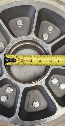 Used Custom Polyurethane Road Wheels 15.5" x 12 x 3.5" with custom 1.5" aluminum rims - GHB-16