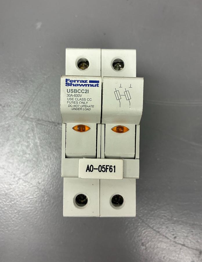 Used Ferraz Shawmut UltraSafe USCC21 Fuse Holder 600 V AC/DC, 30 A GHC-37