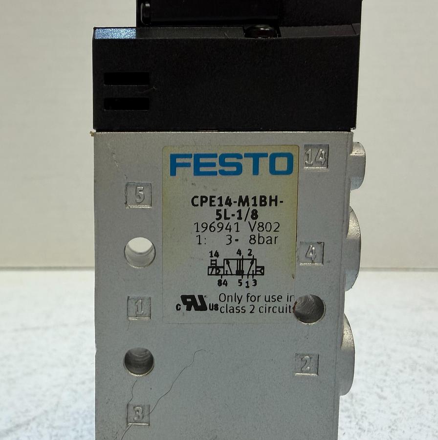 Used Festo CPE14-M1BH-5L-1/8 Pneumatic Solenoid Valve 24VDC G1/8 5/2-Way
