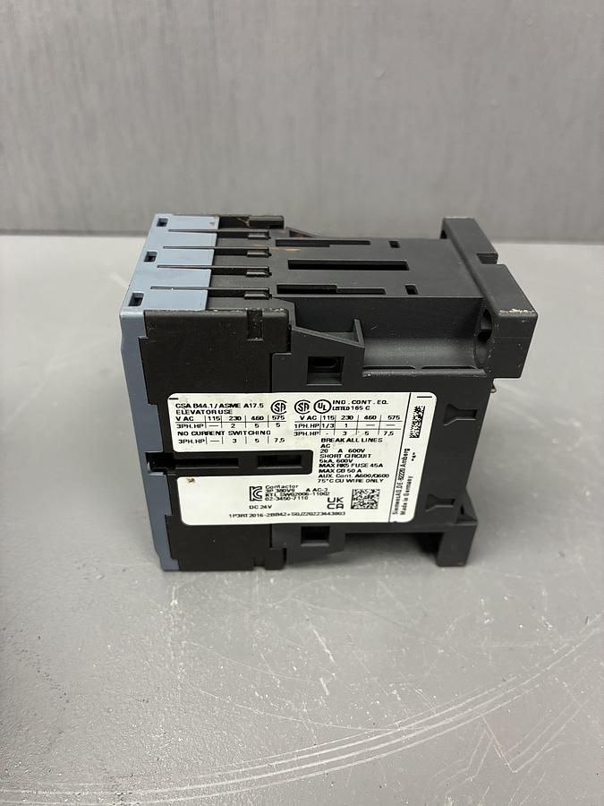 Used  Siemens 3RT2017-2BB42 3-Pole Contactor – 24V AC Coil | 3RT20 Series Motor Starter GHA-140